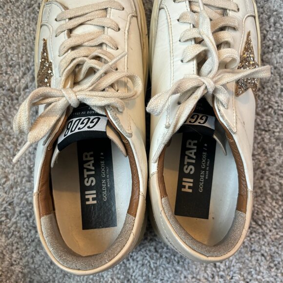 Womens Golden Goose Hi-Star Gold - Picture 5 of 7